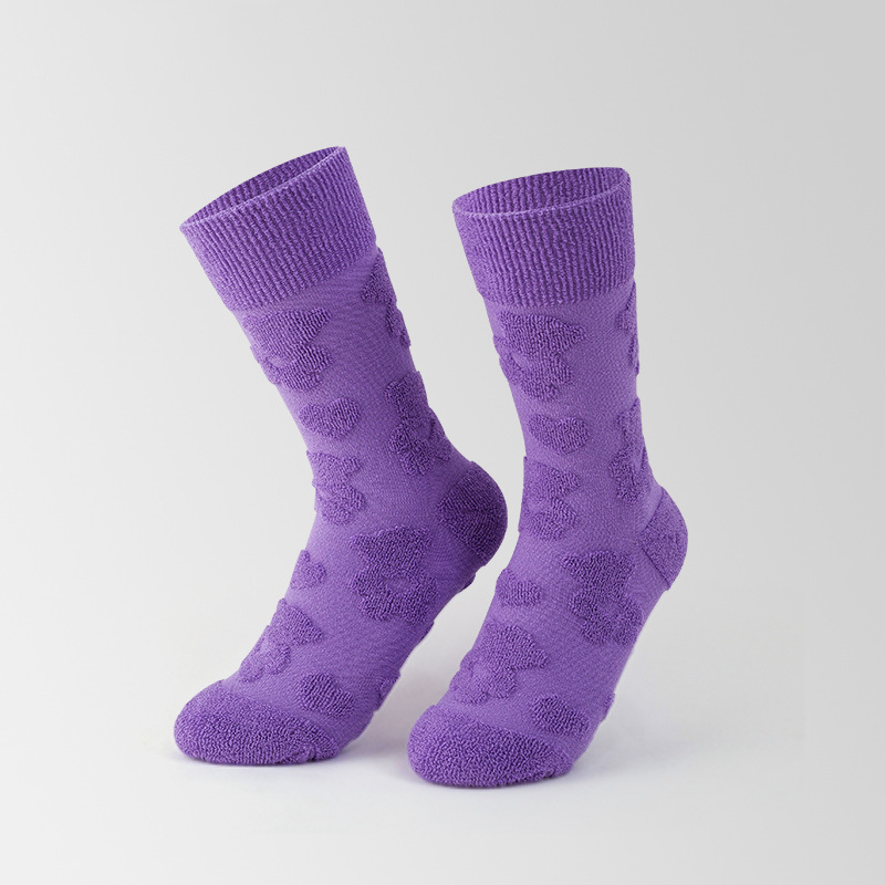 Mid-Calf Bear Terry Socks - Towel-Bottom Casual